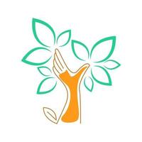 Tree hand logo icon design vector