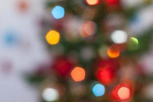 Blurry Christmas lights. Beautiful bokeh. Christmas and new year. Background for a greeting card or advertising banner. photo