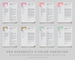 Modern minimalist resume cv design templates vector