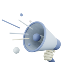 Hand holding Megaphone 3D Render png