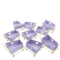 Scattered Trolley on the Floor 3D Render png