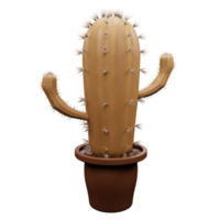 Cactus in the Pot 3D Render png