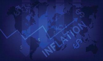 Inflation background worldwide due to pandemic. Graph showing increase in inflation Worldwide background concept vector