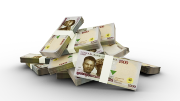 3d stack van 1000 Nigeriaans naira aantekeningen png