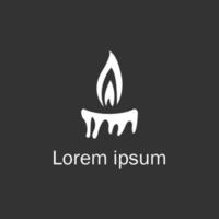 Candle light logo design icon vector