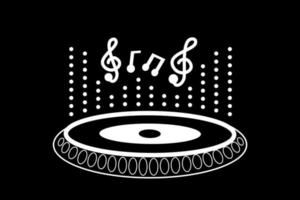 illustration of a disk jockey controller black and white vector