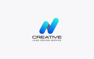 Gradient n logo template vector