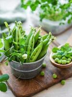 Sweet pea pods photo