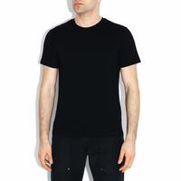 Isolated black t-shirt model front view photo