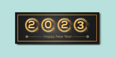 Cover photo design for happy new year 2023, Cover photo design, Cover photo template, vector