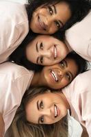 Group of different ethnicity women. Multicultural diversity and friendship. photo