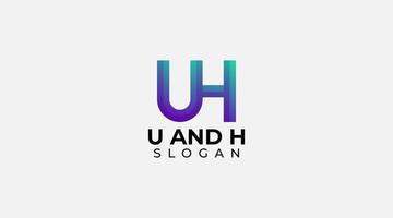 logotipo de la letra inicial uh - logotipo de empresa mínimo vector