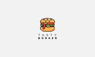 Delicious burger. Flat icon, logo or sticker for your design vector