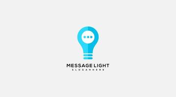 light chat vector template logo design