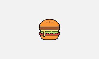 deliciosa hamburguesa icono plano, logotipo o pegatina para su diseño vector