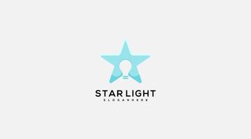 Star bulb idea logo template design vector