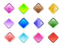 Set of bright icons domino entertainment symbol buttons abstract background vector illustration