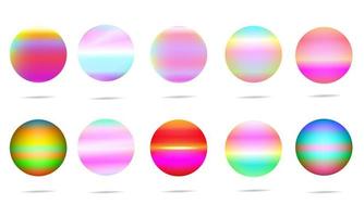Collection of ball circle bubble sphere rainbow icon set abstract background vector illustration