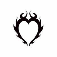 logotipo de símbolo de amor de corazón sobre fondo blanco. concepto de diseño de tatuaje de plantilla tribal. ilustración vectorial plana. vector