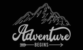 Adventure Begins T-shirt Design illustration. vector