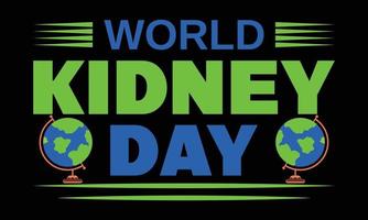 World Kidney Day T-shirt Design illustration. vector