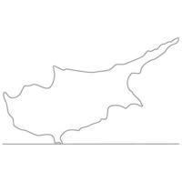 Continuous line drawing of map Cyprus vector line art illustration