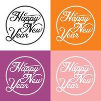 Greeting card happy new year simple typography vector