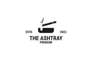 Flat cigarette ashtray logo design vector template illustration
