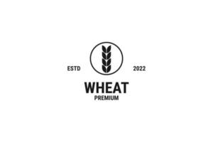 Flat wheats logo design vector template illustration