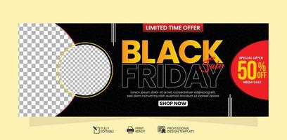 Black Friday Social Media Banner Template Design vector