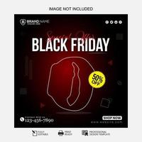 Black Friday Social Media Post Template Design vector