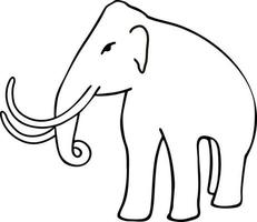 boceto de línea mamut, logotipo simple y limpio. estilo de línea de ilustración de vector de petroglifo de mamut