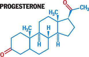 Progesterone female sex hormone molecule. Plays role in menstrual cycle and pregnancy. Human body hormones symbol. Vector icon