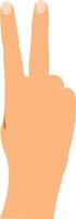 The number of fingers is two. Manual account. Vector illustration of people finger numbers