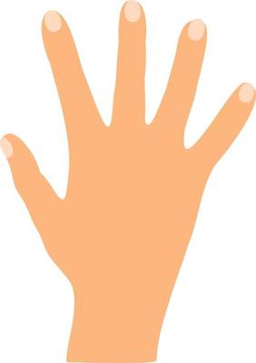 The number of fingers is five. Manual account. Vector illustration of people finger numbers