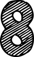 dibujo vectorial de ocho letras numerales. número de vector dibujado a mano