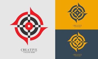 compass in circle board target element icon logo vector