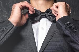 Man wearing bow tie photo