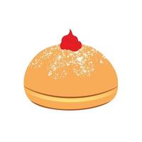 hanukkah sufganiyot, donas tradicionales para la festividad judía de hanukkah, aisladas en fondo blanco. ilustración vectorial vector