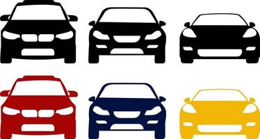 Flat vector car collection with front view