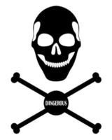 human skull and bones with the inscription dangerous vector