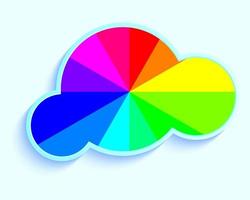 a rainbow in the cloud with bright colors vector