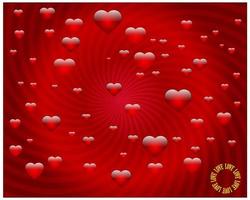 different hearts for background with a red background vector