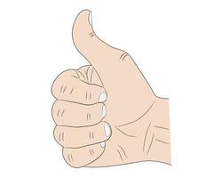 hand sign thumb up on a white background vector