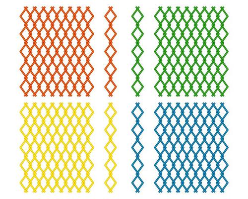 diamond-shaped grilles of different colors and sizes