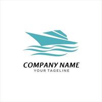 vector Speed boat with waves,the yacht or sailing logo design