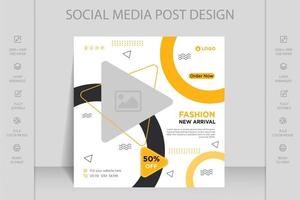 Modern dynamic Instagram, Facebook and social media post web banner template for online fashion sale vector