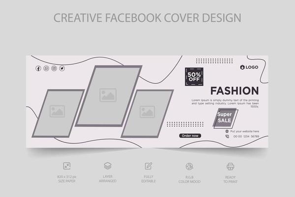 Modern dynamic Facebook cover and social media post web banner template for online fashion sale