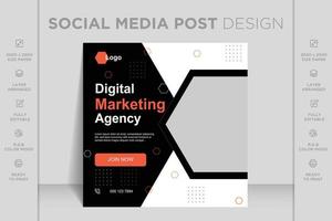 Digital marketing agency live webinar and corporate business social media post banner template vector