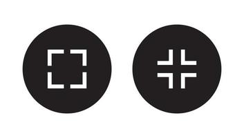 Maximize and minimize screen button icon vector